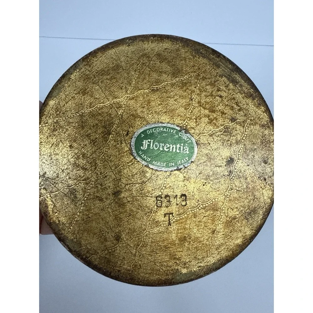 VTG Florentia Gilded Gold Trinket‎ Dish Tray